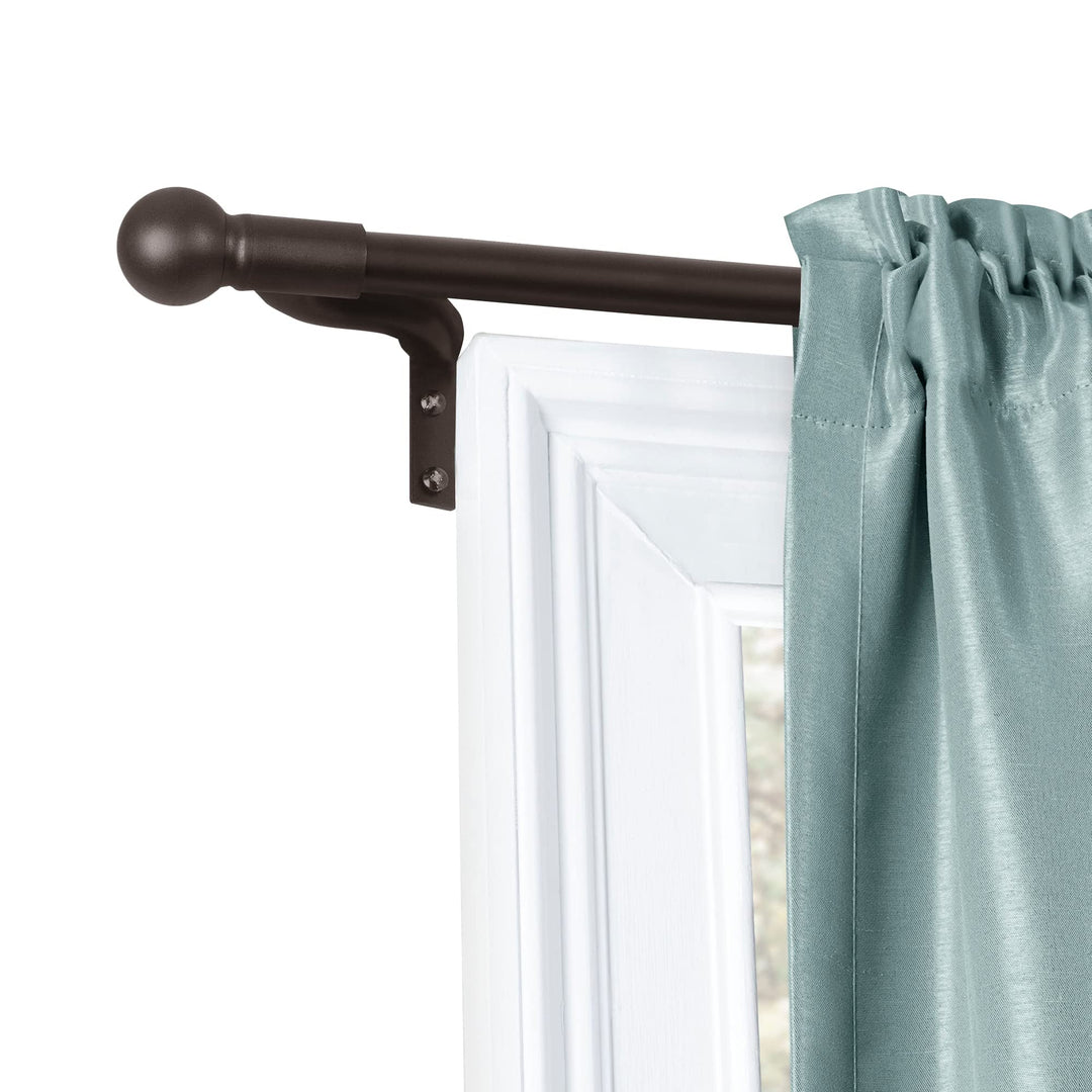 Maytex Easy Install Café Window Curtain Rod No Measuring Needed 48" - 120" Oil Rubbed bronze - Brown Finish/Bronze Finish - 48 inches to 120 inches