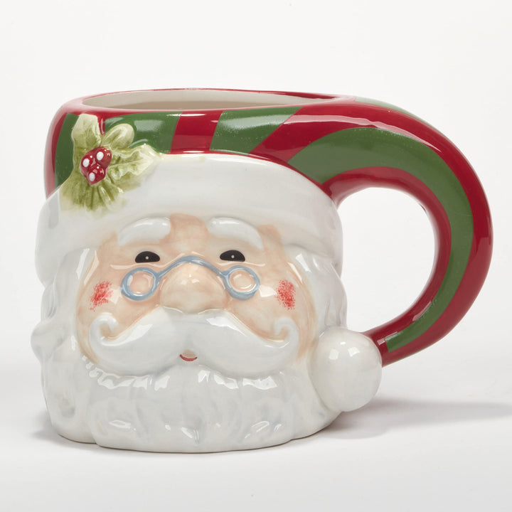 Holiday 4 Pc. Mug Set 18 Oz. Green Multi Color Red Casual Round Piece - Diamond Home USA