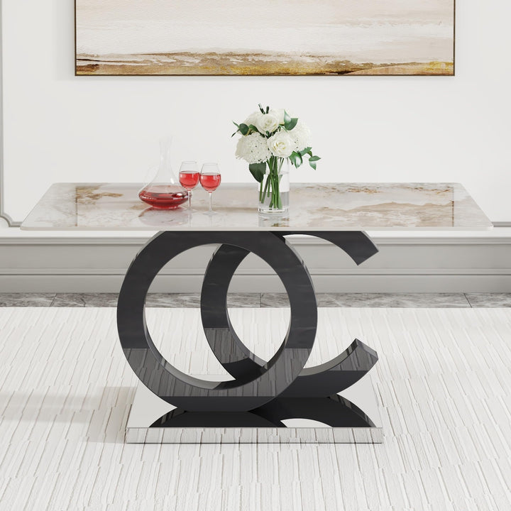 Large Modern Minimalist Rectangular Dining Table Suitable for 6-8 People - Diamond Home USA