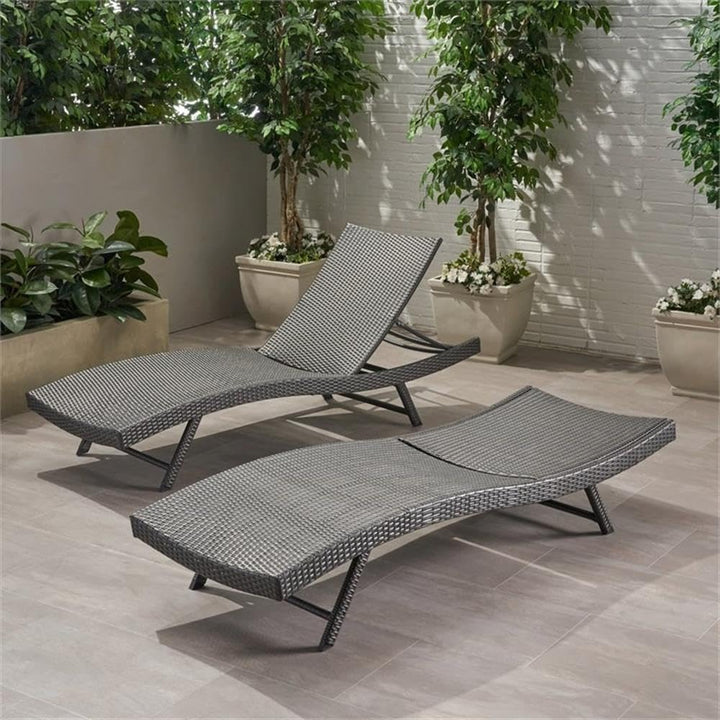 Christopher Knight Home Arthur|Outdoor Wicker Chaise Lounges|Set of 2|in Grey - Diamond Home USA