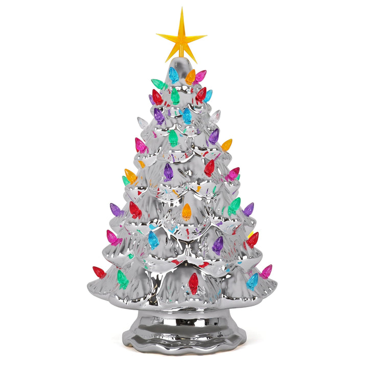 Silver Ceramic Christmas Tree