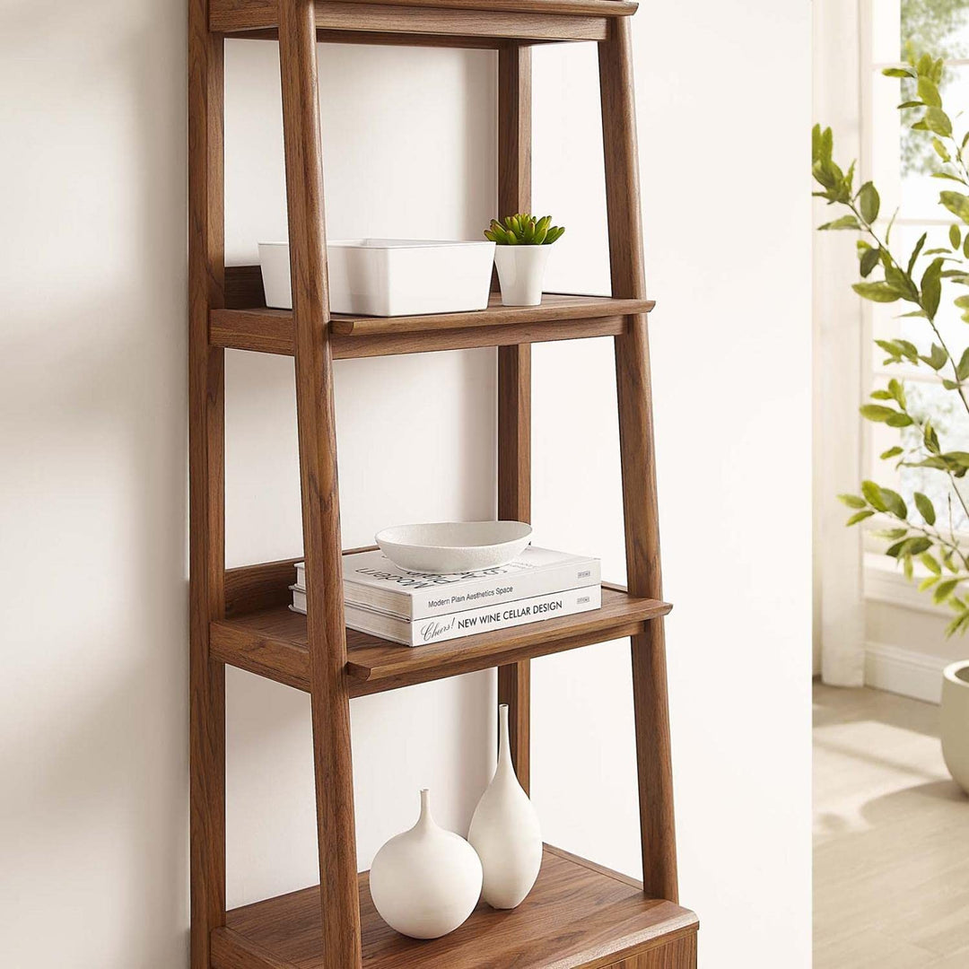 Modway 21" Bookshelf Display Case in Walnut - Diamond Home USA