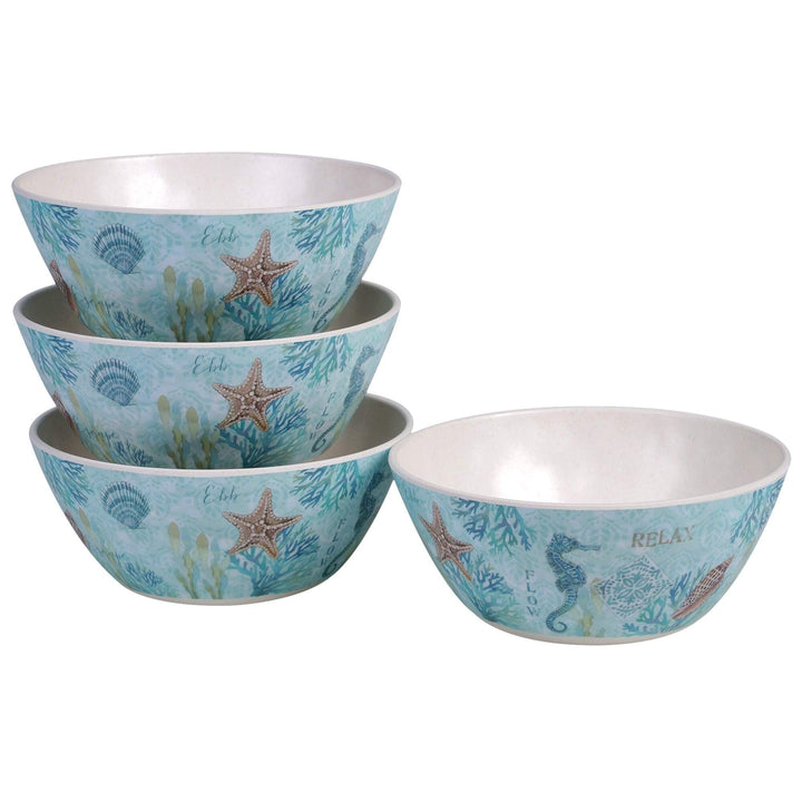 Beachcomber 12-Piece Dinnerware Set (Service for 4) Blue Multi Color White - Diamond Home USA