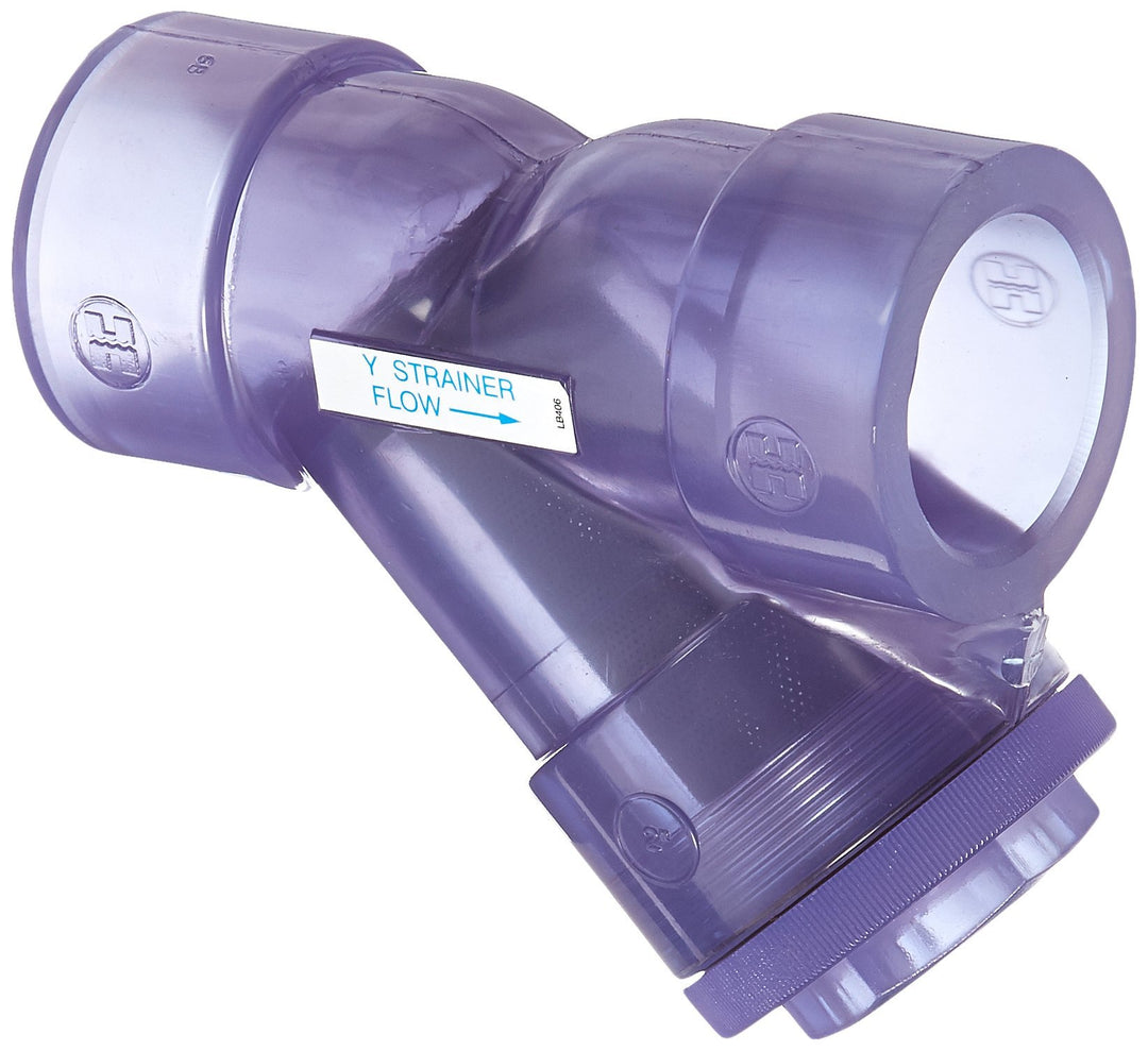 Hayward YS00200S 2-Inch Socket Clear PVC Y-Strainer with FPM O-ring Seals
