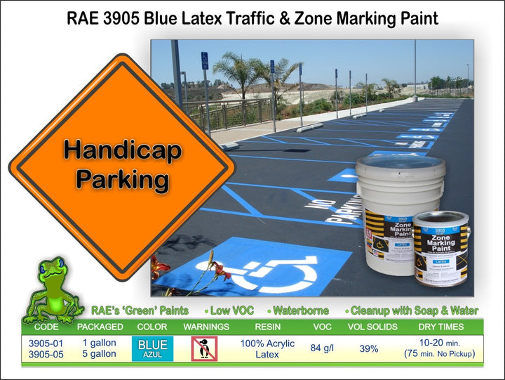 RAE 3905-01 Handicap Blue Latex Zone Marking Paint 1-Gallon