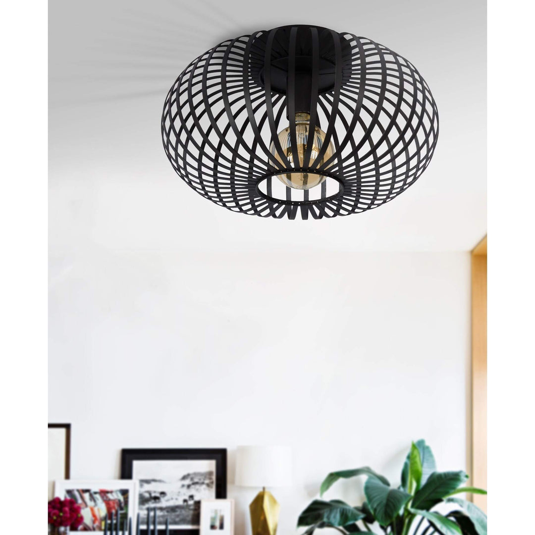 Black Ceiling Fixture - Mid-Century Modern Metal - Diamond Home USA