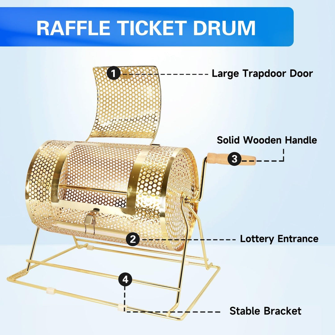 Small Brass Raffle Ticket Drum Holds Tickets Or Ping Pong Balls Yellow - Diamond Home USA