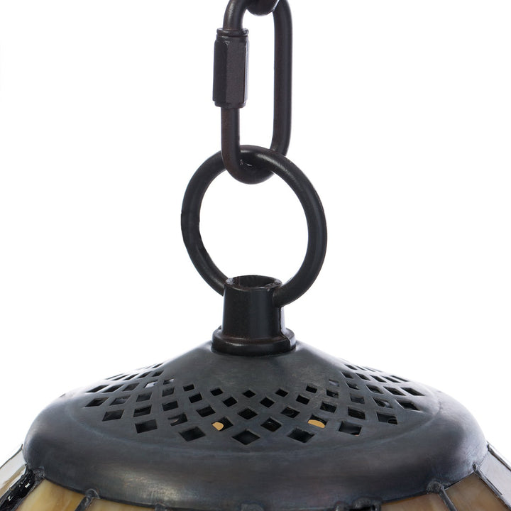 Tiffany Style Chandelier Lighting 2 Light Pendant Hanging Lamp Colorful Glass - Diamond Home USA