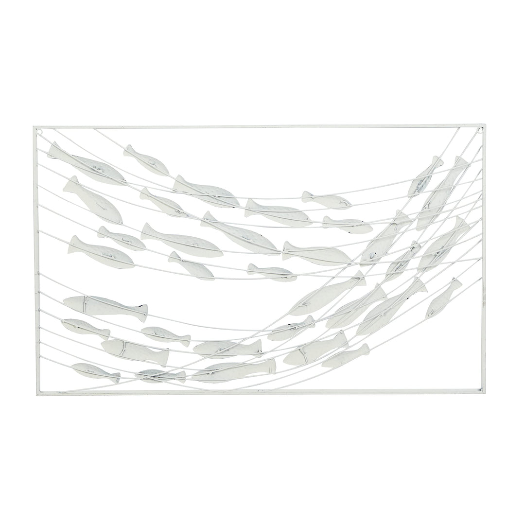 Blue Metal Coastal Wall 24 X 40 2 Lake House Iron - Diamond Home USA