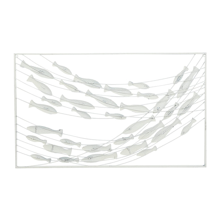 Blue Metal Coastal Wall 24 X 40 2 Lake House Iron - Diamond Home USA