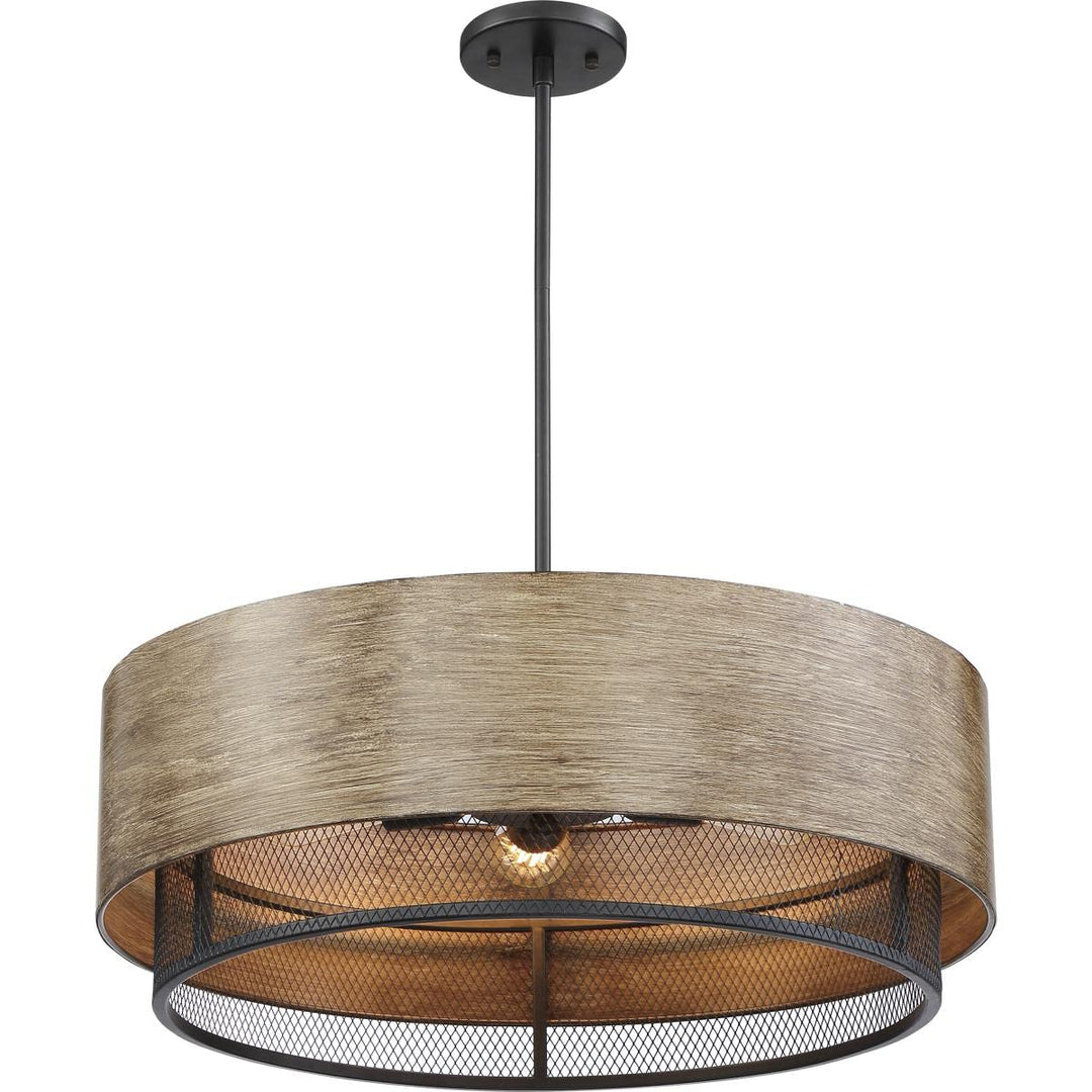 Nuvo 60/6980 Barrique Pendant Fixture Black with Honey Wood Finish 5 Light - Diamond Home USA