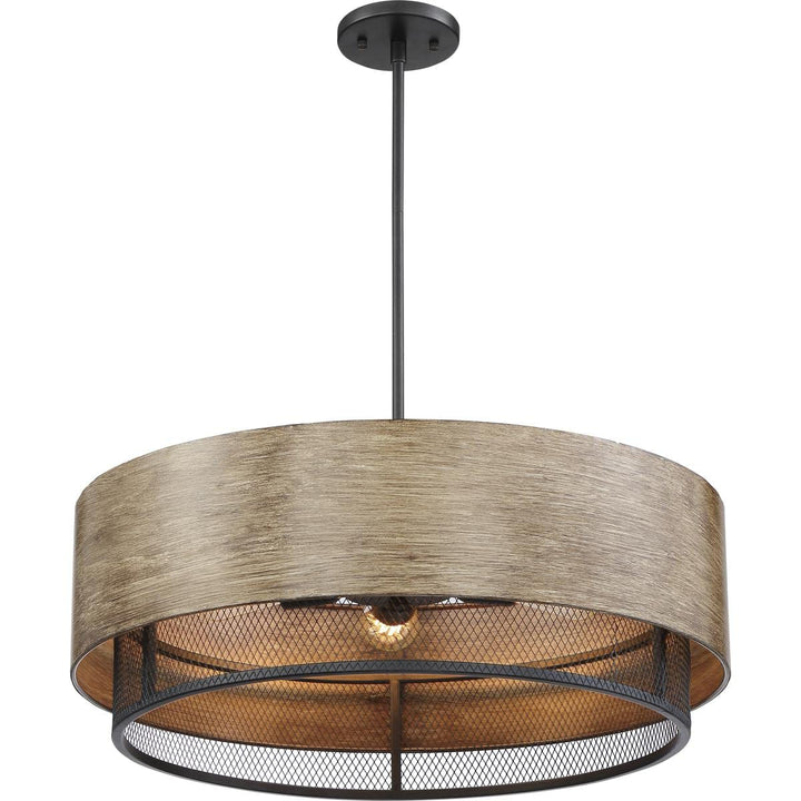 Nuvo 60/6980 Barrique Pendant Fixture Black with Honey Wood Finish 5 Light - Diamond Home USA