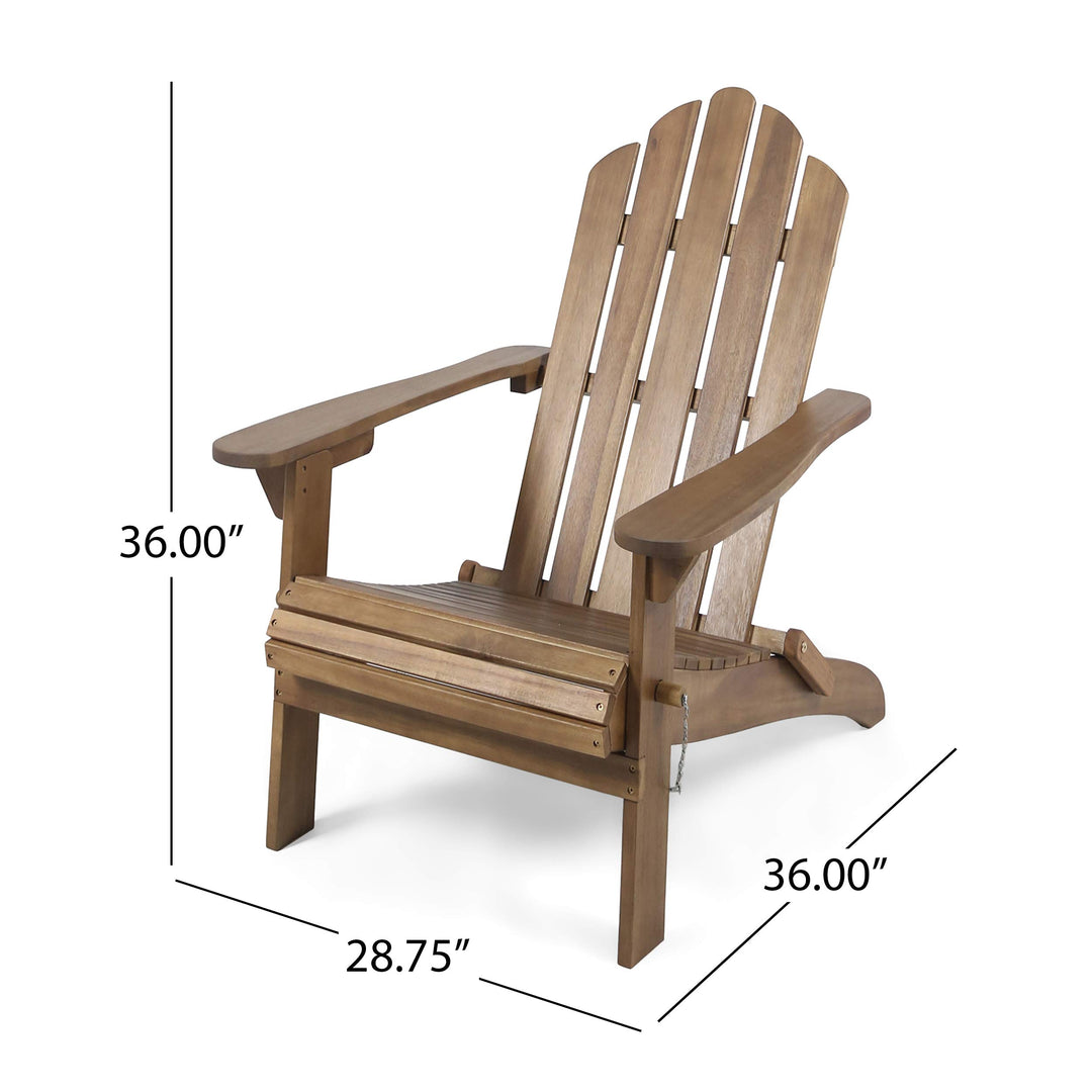 Christopher Knight Home Cara Outdoor Foldable Acacia Wood Adirondack Chair dark brown finish - Diamond Home USA
