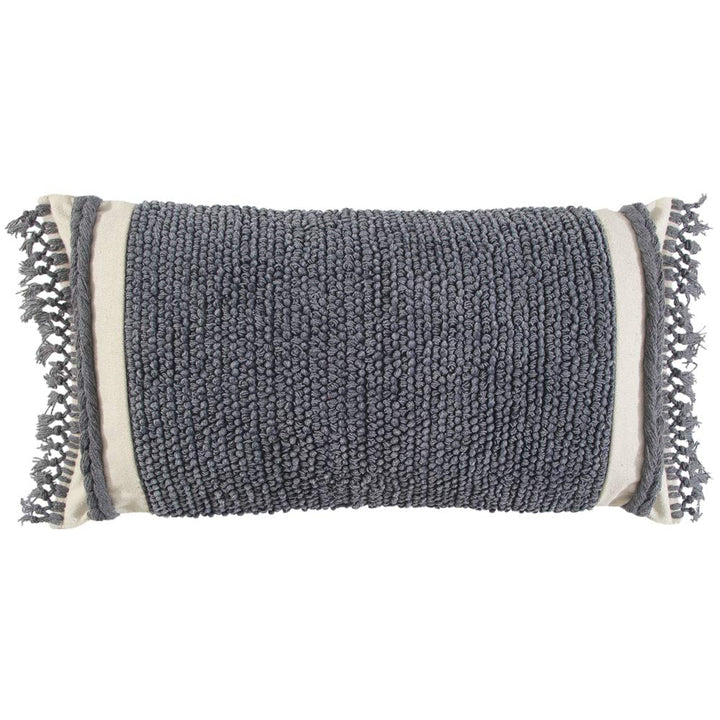 Rizzy Home 14" x 26" Down Filled Pillow with Woven Cotton Cover-Gray Grey