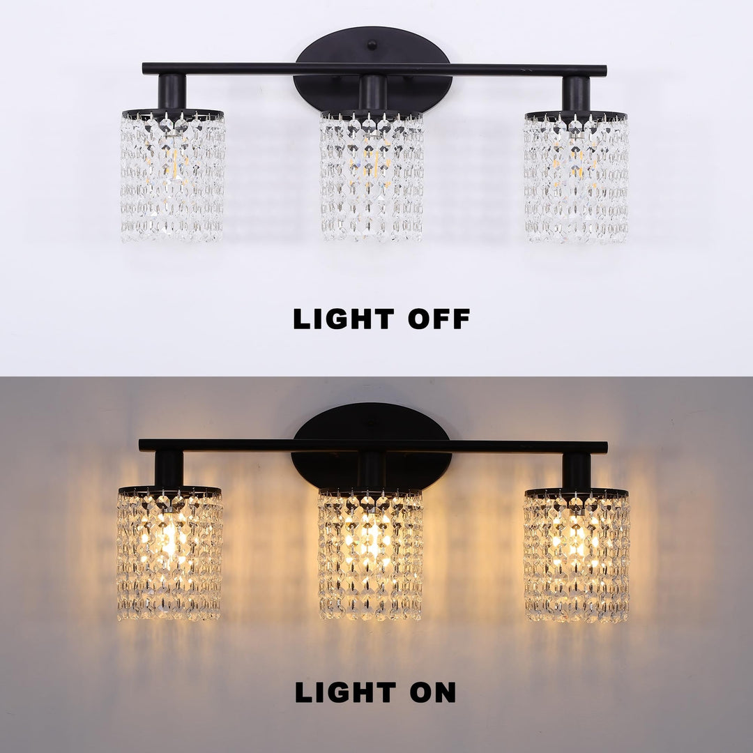 20.87 in. 3-Light Matte Black Nordic Vanity Wall Lamp Modern Mininalist Bathroom - Diamond Home USA