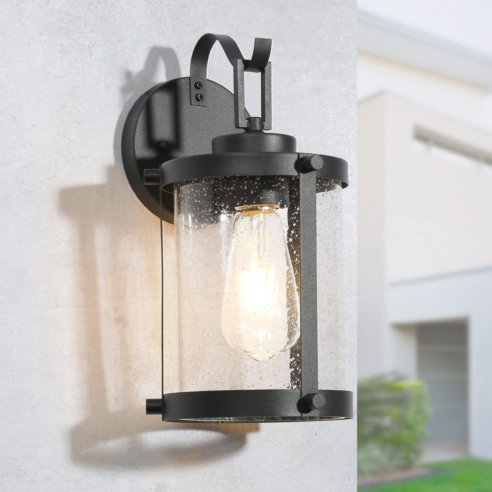 Modern Farmhouse Outdoor Wall Sconces Barn Lanterns with Seeded Glass for Garage - Diamond Home USA
