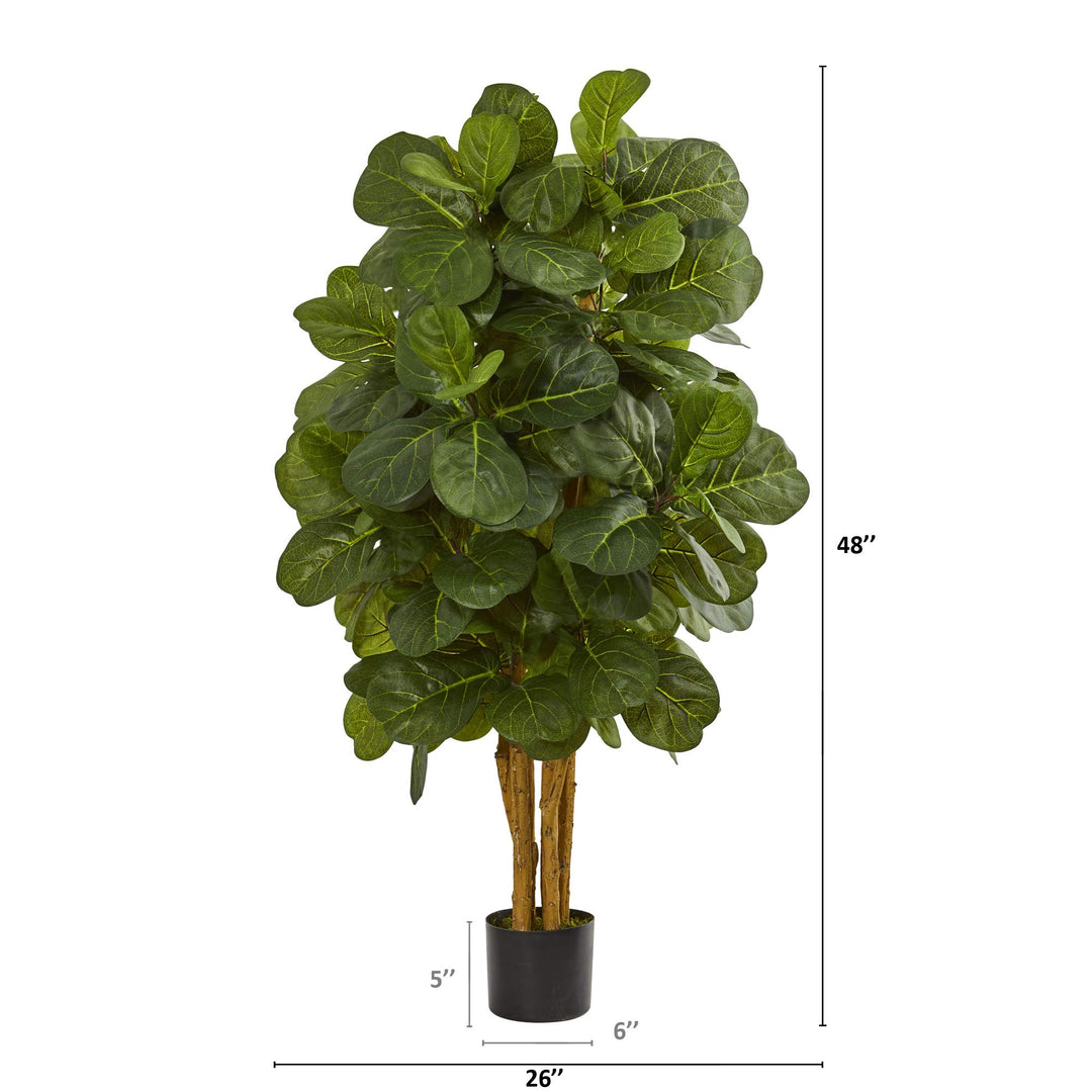 Nearly Natural 4ft. Fiddle Leaf Fig Artificial Tree - Diamond Home USA