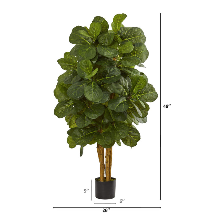 Nearly Natural 4ft. Fiddle Leaf Fig Artificial Tree - Diamond Home USA