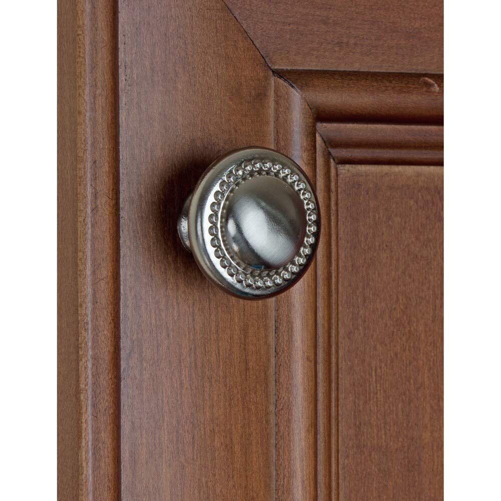 1.25-inch Satin Nickel Round Beaded Cabinet Knobs (Pack of 10) Grey Metal Finish - Diamond Home USA