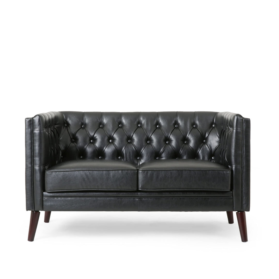 Christopher Knight Home Holasek Love Seats Midnight + Brown Brown + Midnight + Faux Leather