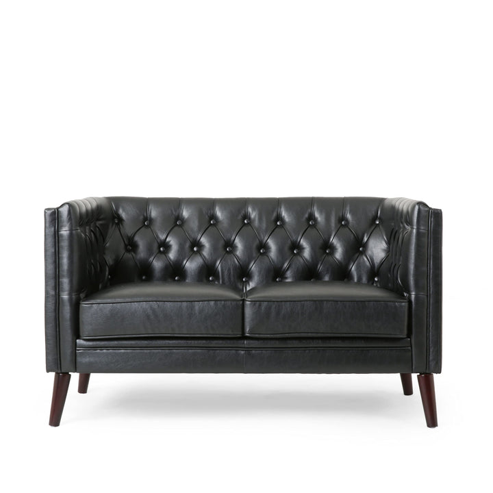 Christopher Knight Home Holasek Love Seats Midnight + Brown Brown + Midnight + Faux Leather