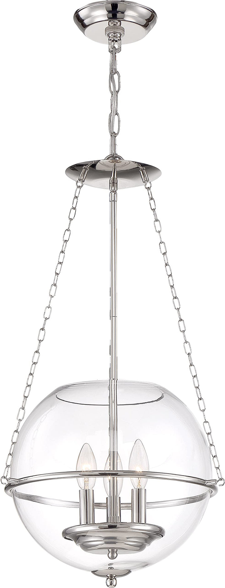 Nuvo 60/6952 Odyssey Pendant Fixture Polished Nickel with Clear Glass 3 Light - Diamond Home USA