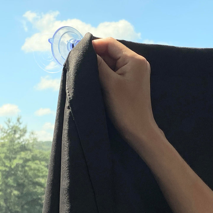 Sun Zero Lights Out Portable Travel 100% Blackout Suction-Cup-Curtain Panel - Diamond Home USA