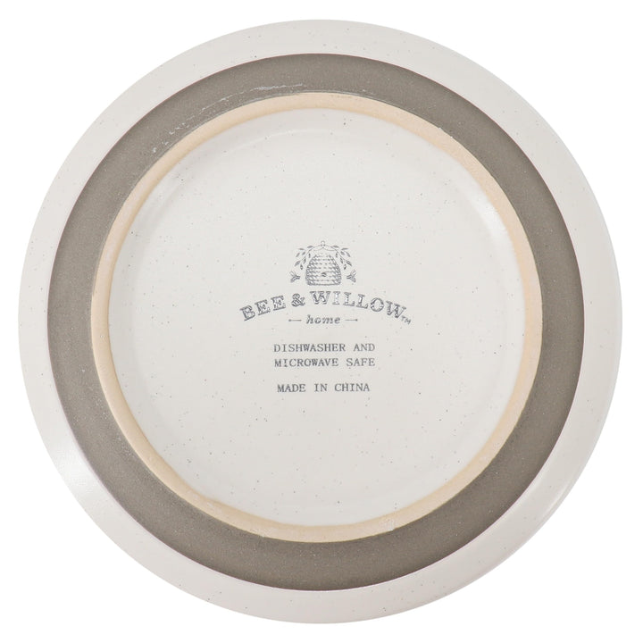 Bee and Willow 4 Piece 6 Inch Stoneware Bowl Set in White Speckle Solid Casual - Diamond Home USA