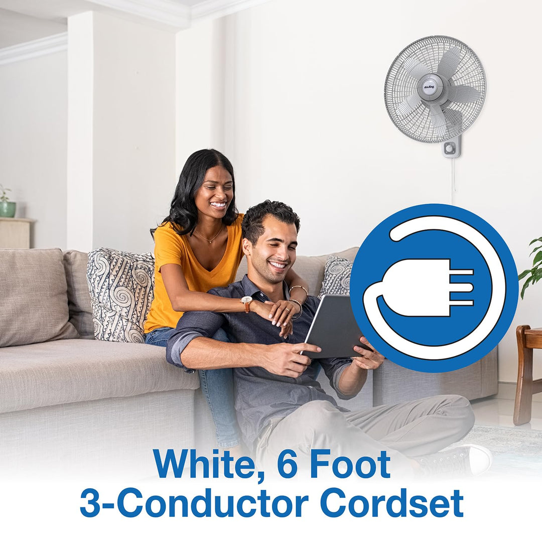 Air King 9018 Commercial Grade Oscillating Wall Mount Fan 18-Inch White - Diamond Home USA