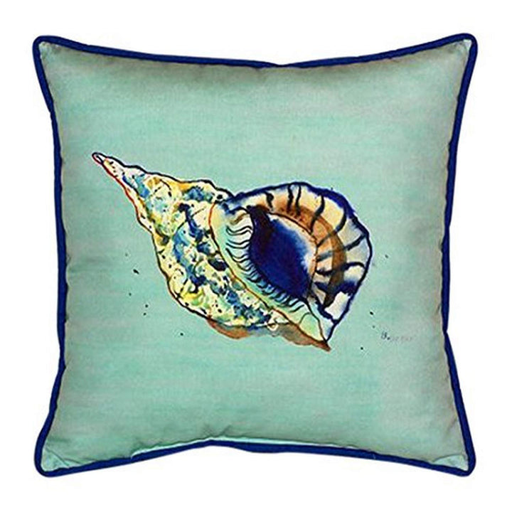 Betsy Drake Betsy's Shell Indoor/Outdoor Pillow 22" x 22" Teal