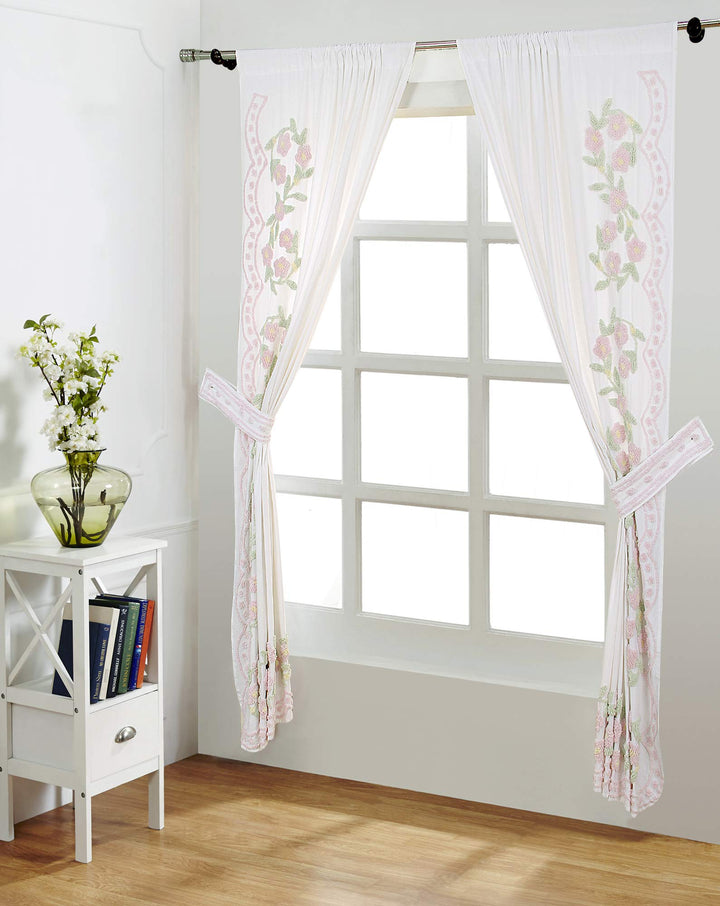 Better Trends Bloomfield Collection is Super Soft and Light Weight in Floral 48" x 48" Curtain - Rose