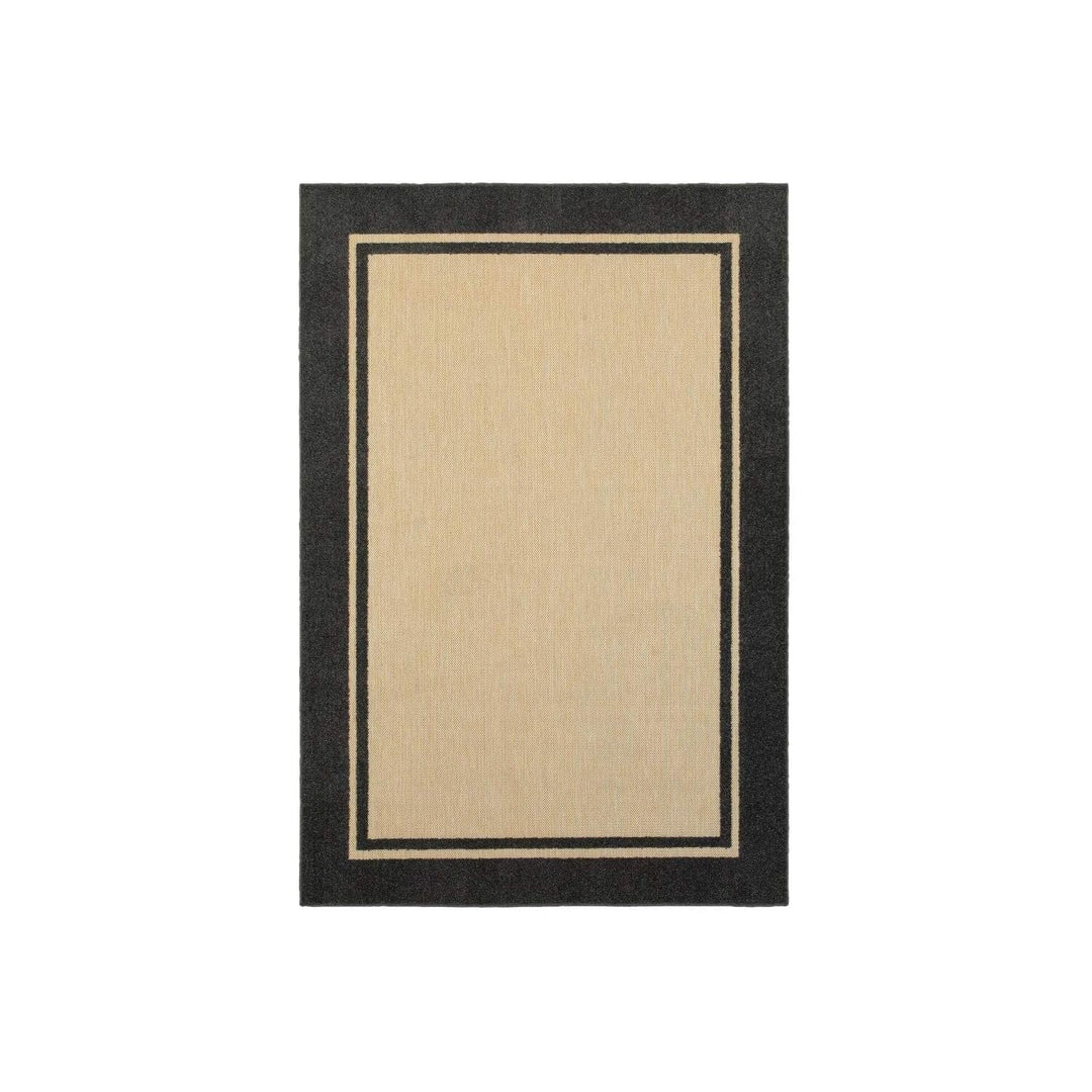 HomeRoots 5' x 8' Beige and Black Indoor Outdoor Area Rug