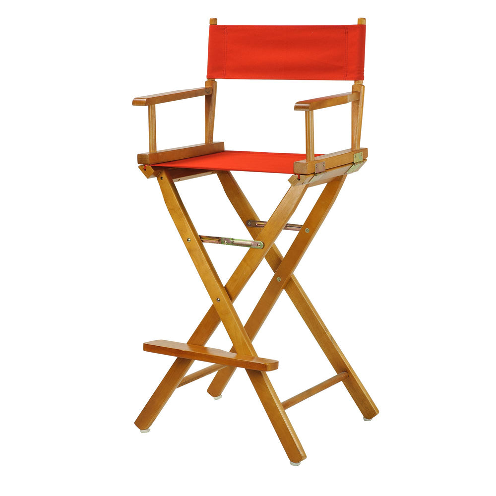 Casual Home Honey Oak Frame/Red Canvas 30" Bar Height Directors-Chairs