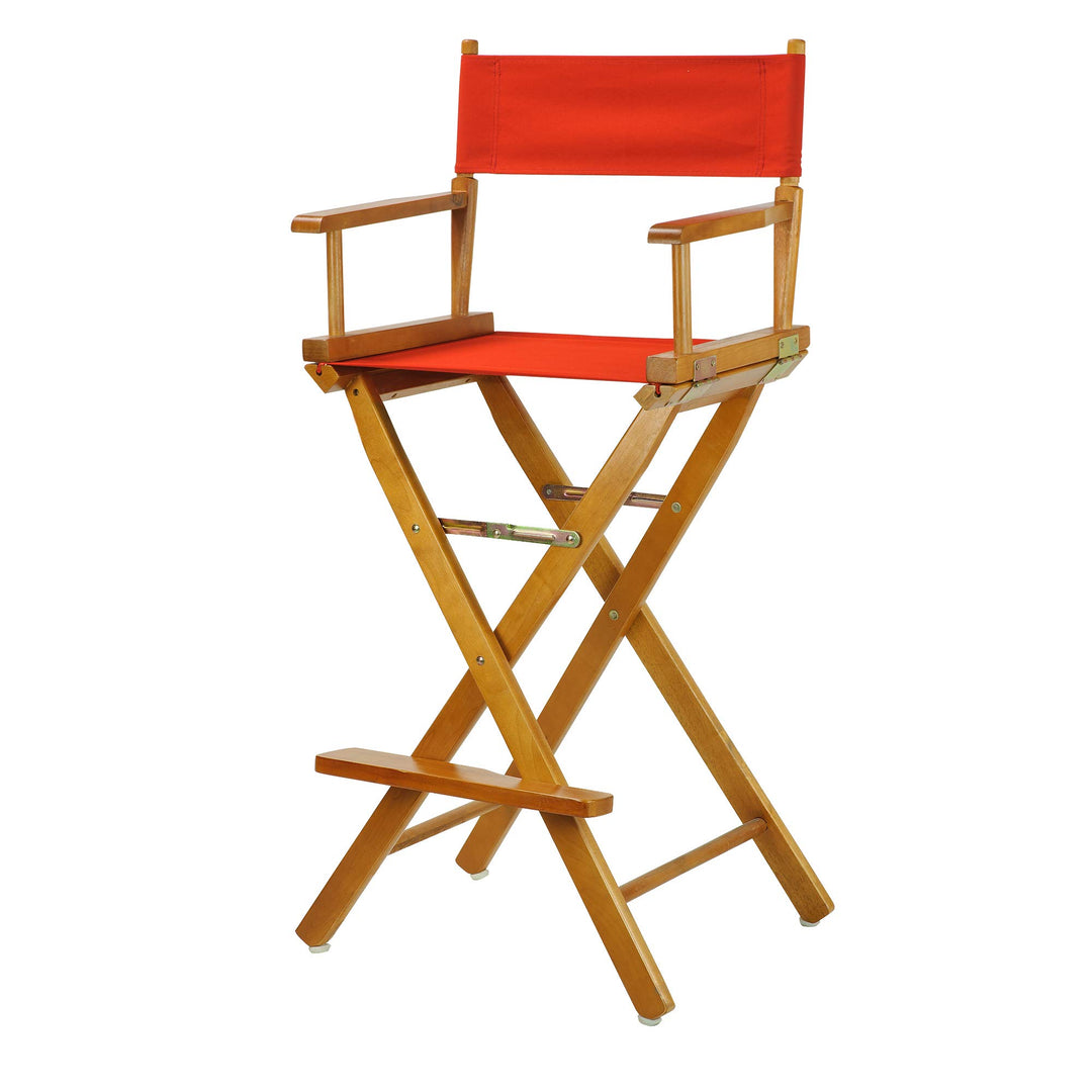 Casual Home Honey Oak Frame/Red Canvas 30" Bar Height Directors-Chairs