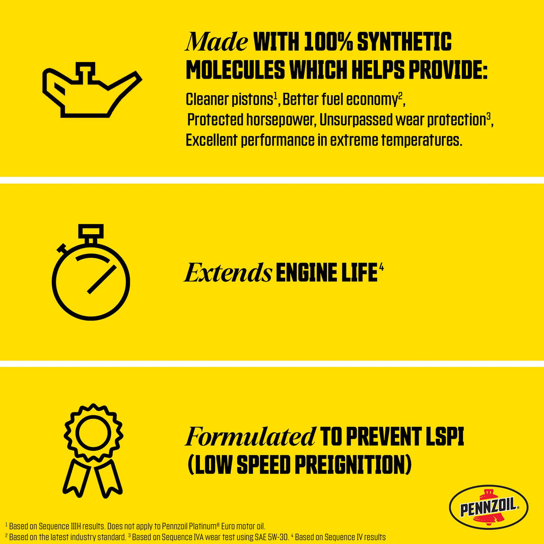 Pennzoil Ultra Platinum Full Synthetic 10W-30 Motor Oil (1-Quart Single Pack) - Diamond Home USA