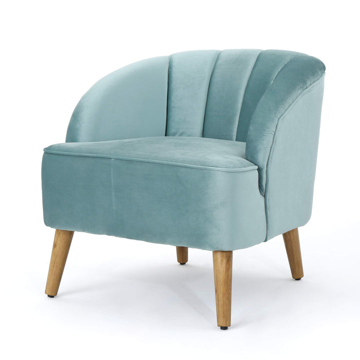 Christopher Knight Home Amaia Modern Velvet Club Chair Seafoam Blue / Walnut seafoam blue + walnut