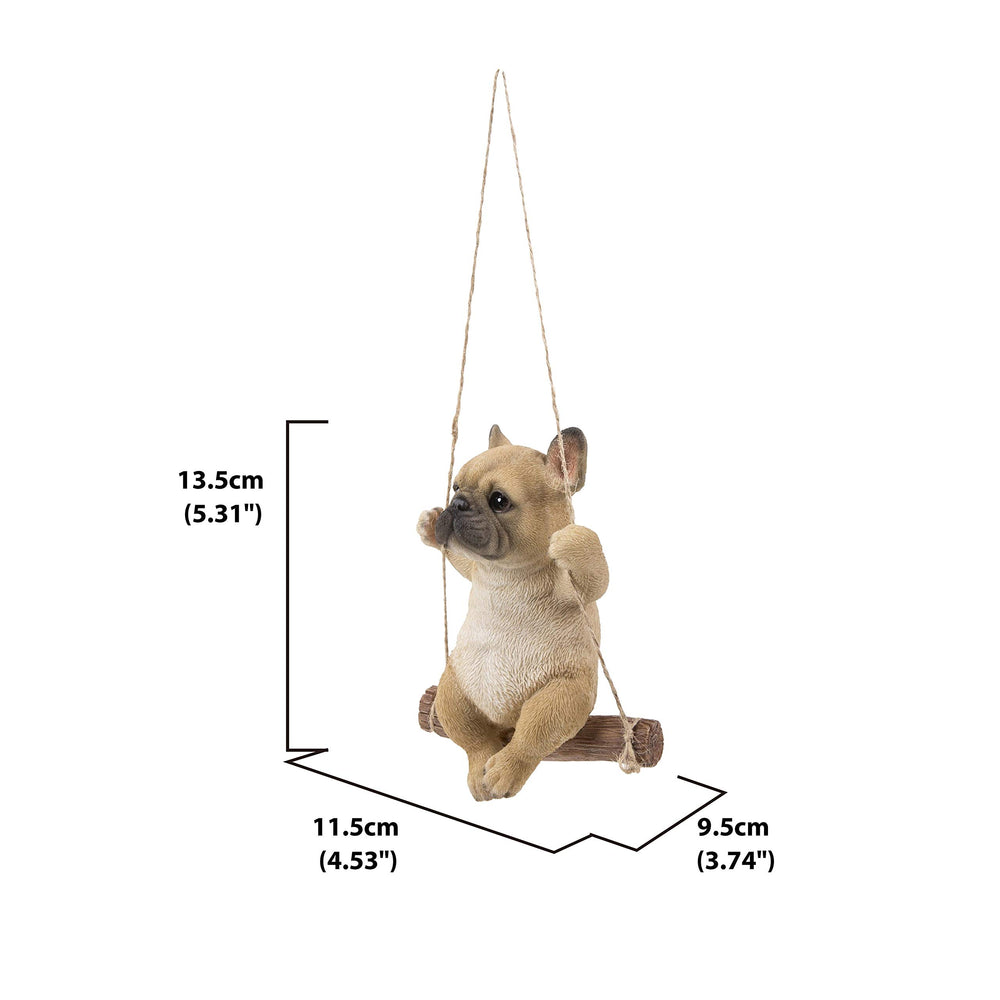 French Bulldog On Swing Polyresin - Diamond Home USA