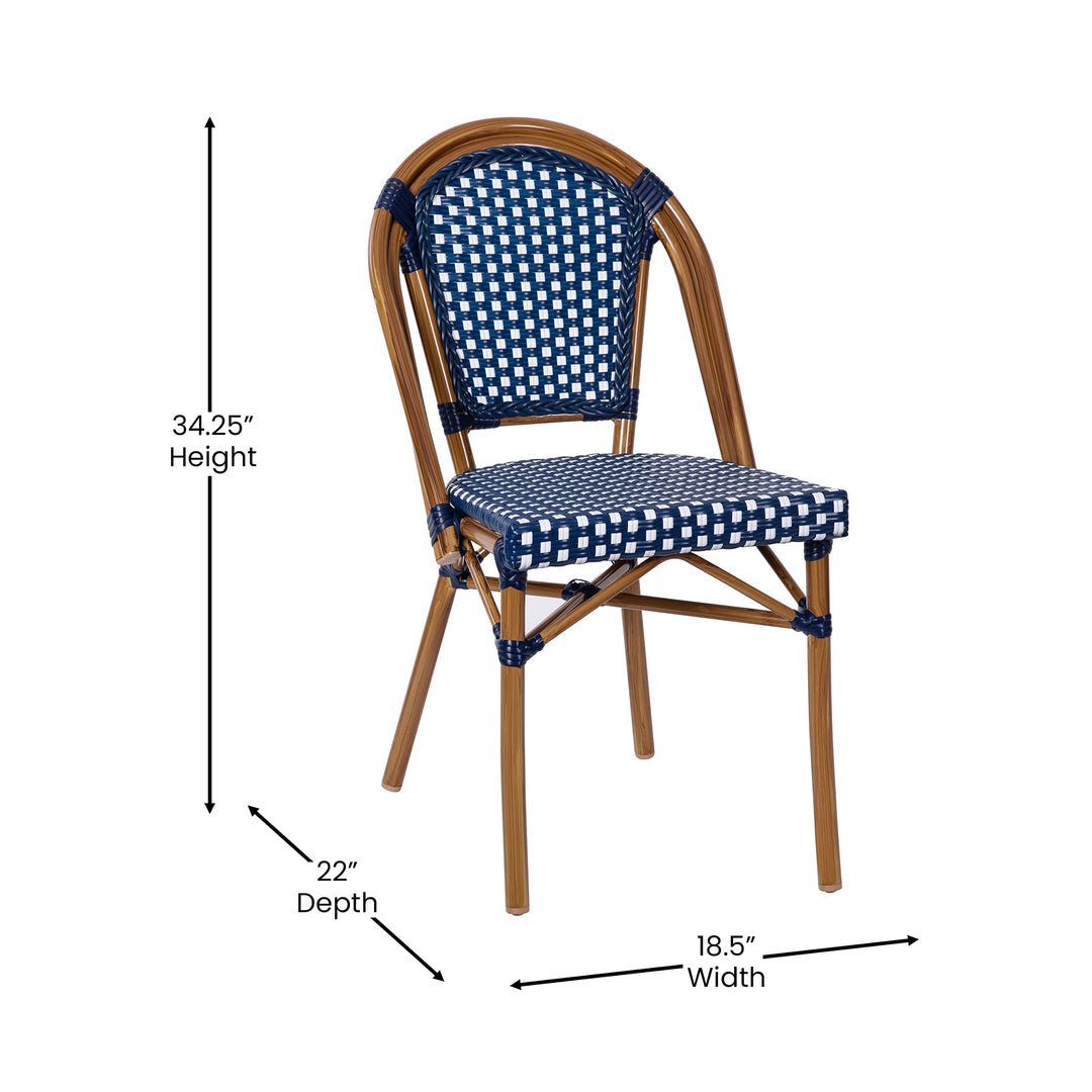 Taylor & Logan Nadia Indoor/Outdoor Stackable French Bistro Chairs in