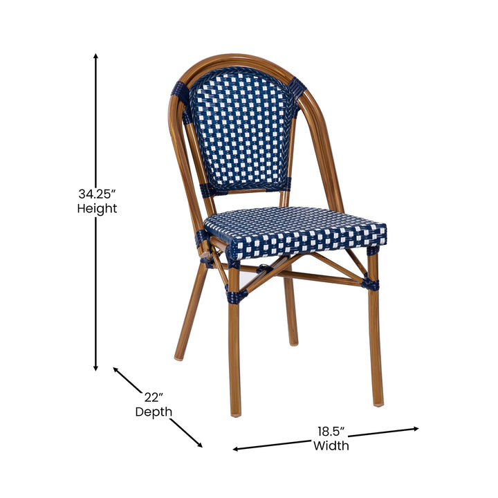 Taylor & Logan Nadia Indoor/Outdoor Stackable French Bistro Chairs in