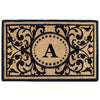 Letter A Doormat Natural Beige Black Monogrammed Capital A Front Door Mat A - Natural/Black