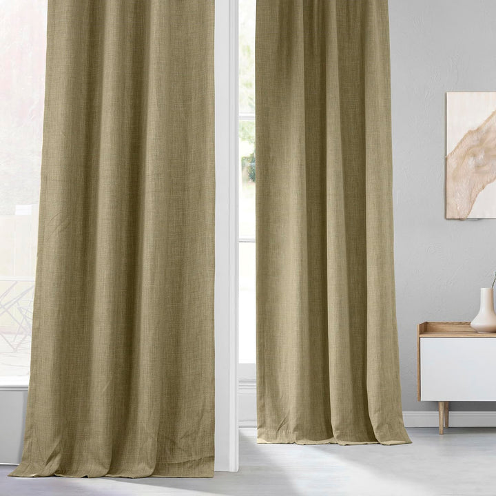 Exclusive Fabrics Faux Linen Room Darkening Curtain (1 Panel)