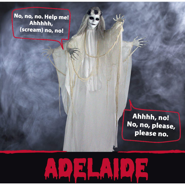 Haunted Hill Farm Life-Size Scary Talking Ghost Bride Halloween Animatronic with - Diamond Home USA