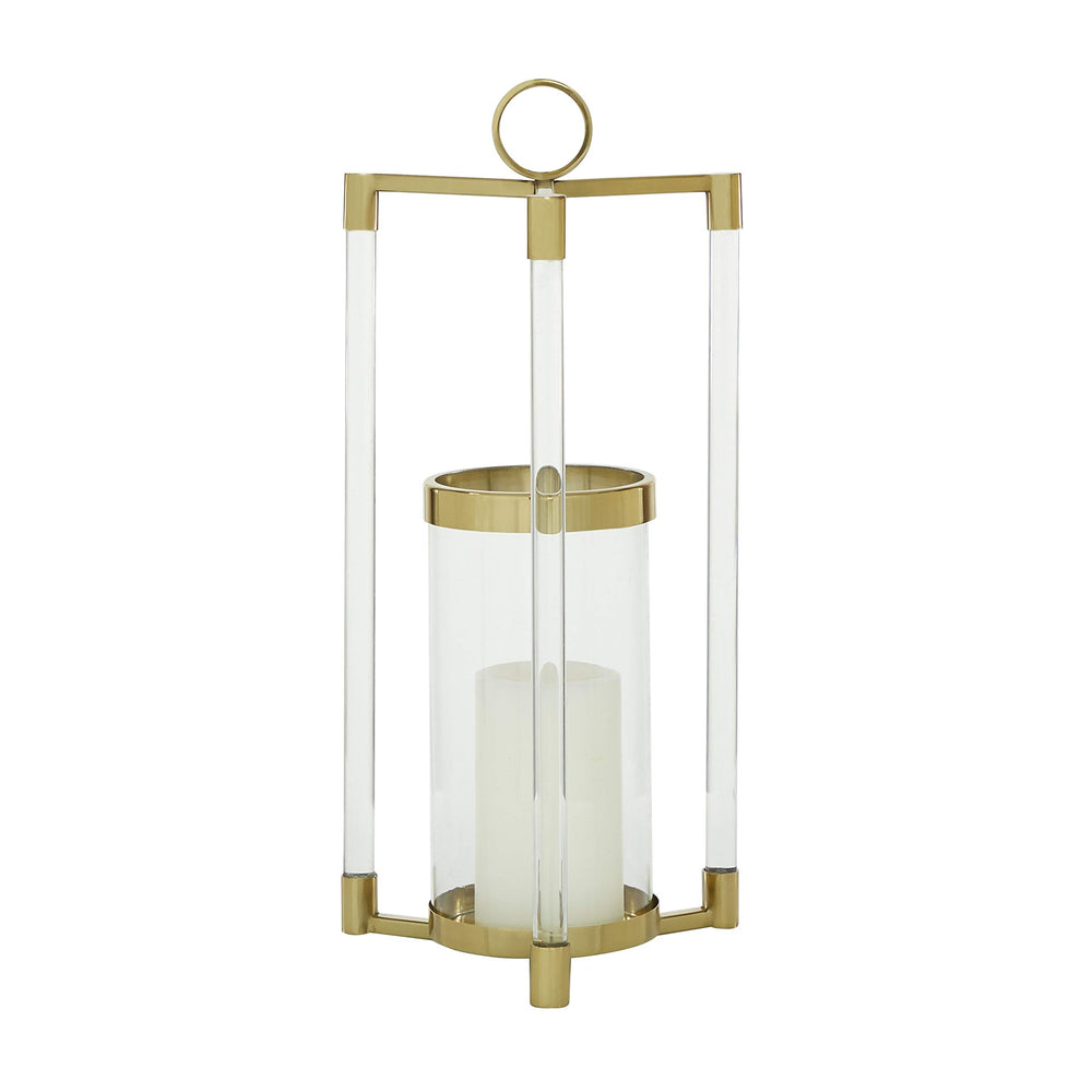 Gold Stainless Steel Contemporary Lantern 23 X 11 Yellow Modern - Diamond Home USA