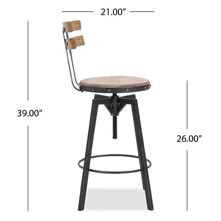 Christopher Knight Home Fenix Firwood Antique Barstool Antique / Black Brush - Diamond Home USA