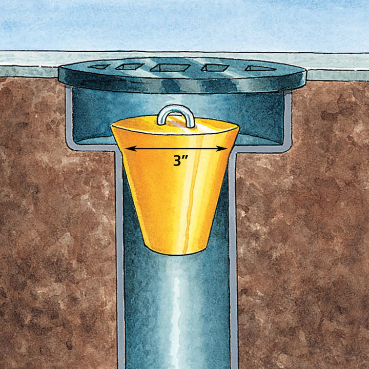 New Pig Conical Drain Plug Fits 3" Dia Drains Long-Term Use 3" Dia x 5" H Yellow - Diamond Home USA