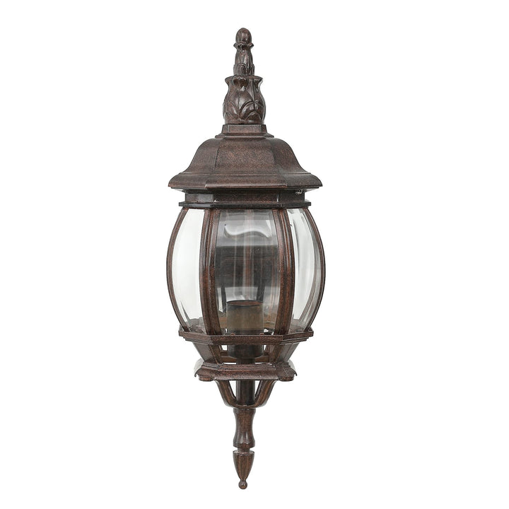 Aged Copper Finish Metal Outdoor Wall Sconce Light Brown Traditional Glass - Diamond Home USA