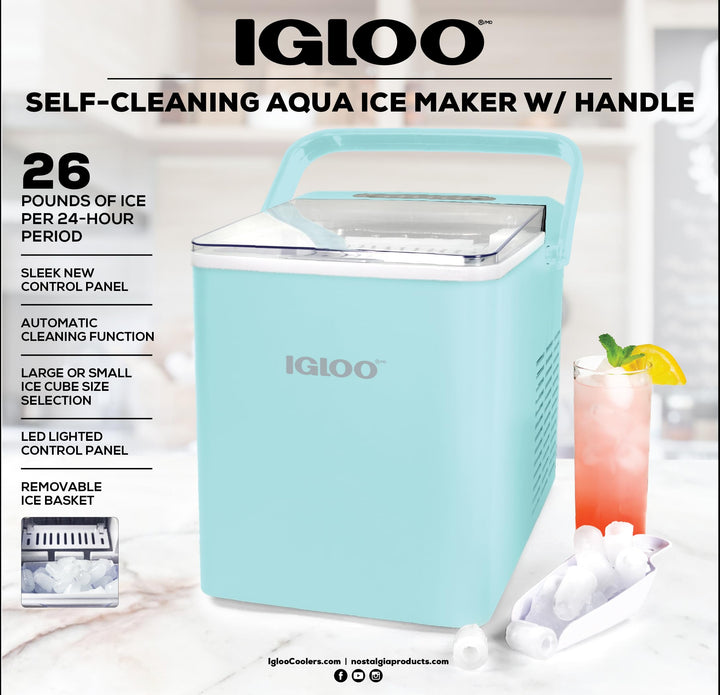 Igloo Automatic Self-Cleaning Portable Electric Countertop Ice Maker Machine - Diamond Home USA