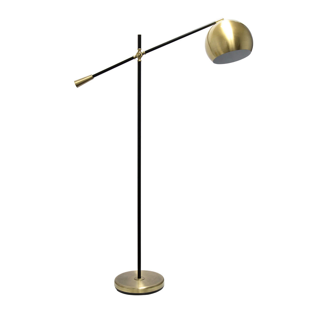 Lalia Home Studio Loft 59-inch Antique Brass/Matte Black Floor Lamp with Dome