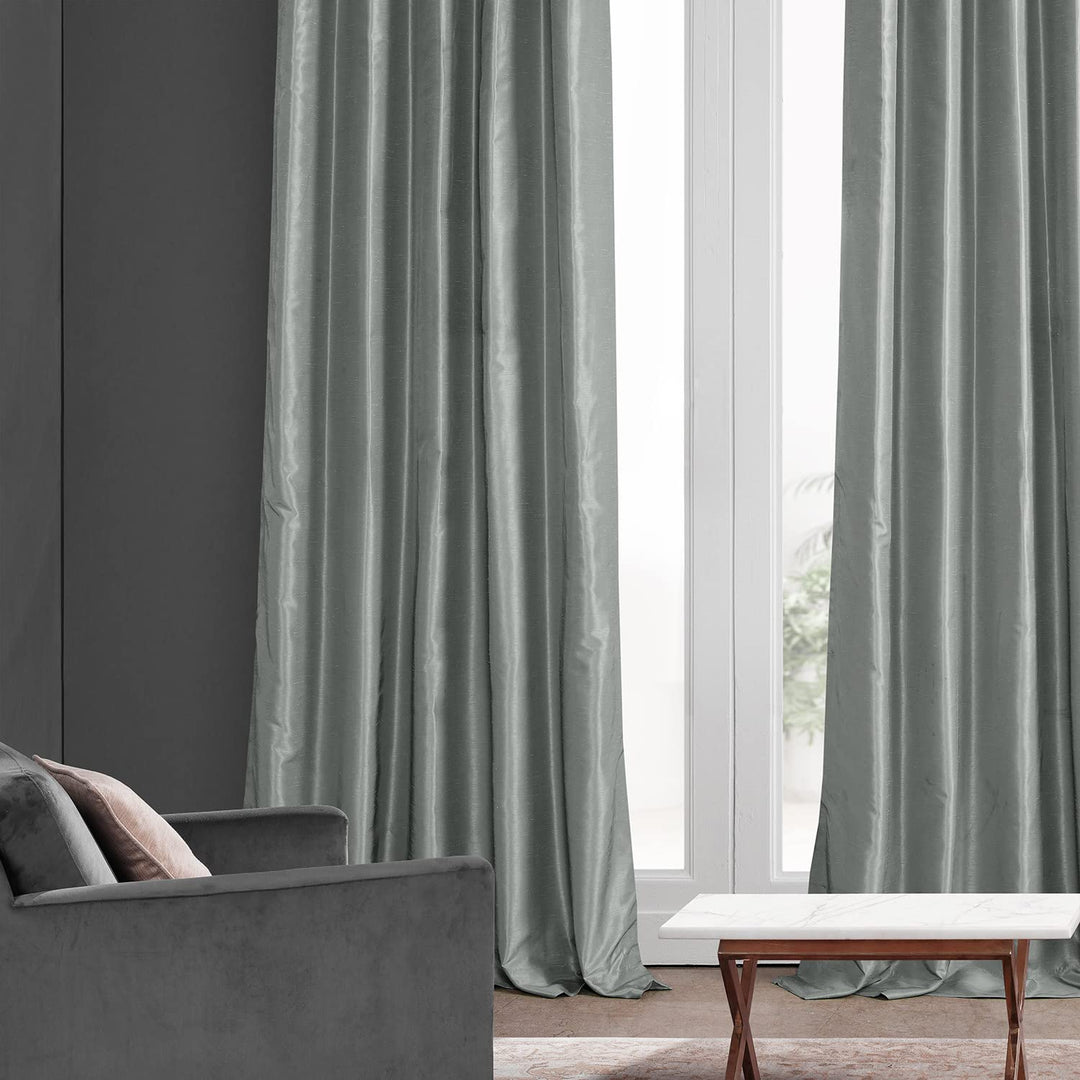 Exclusive Fabrics Textured Faux Dupioni Silk Thermal Blackout Curtains (1 Panel)