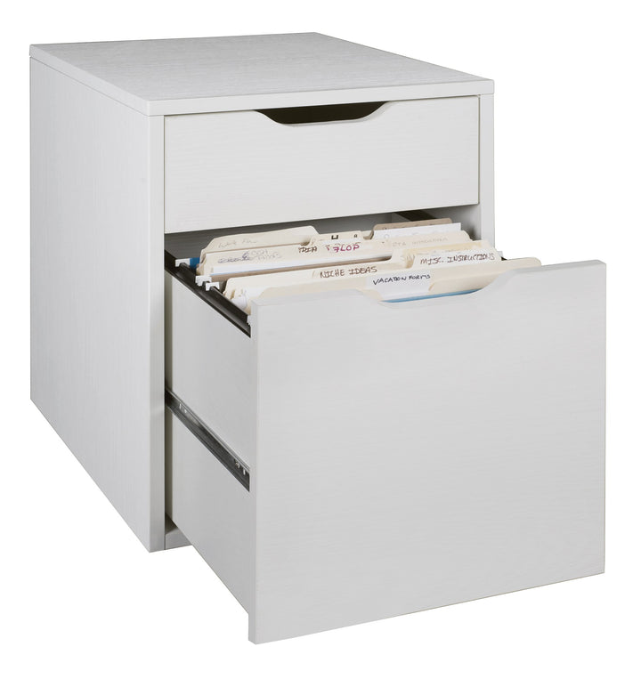 Niche Mod 19.5 in Freestanding Storage or File Cabinet- White Wood Grain - Diamond Home USA